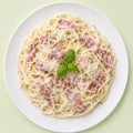Spaghetti Beef Bacon White Sauce