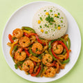 Shrimps Fajita With White Rice