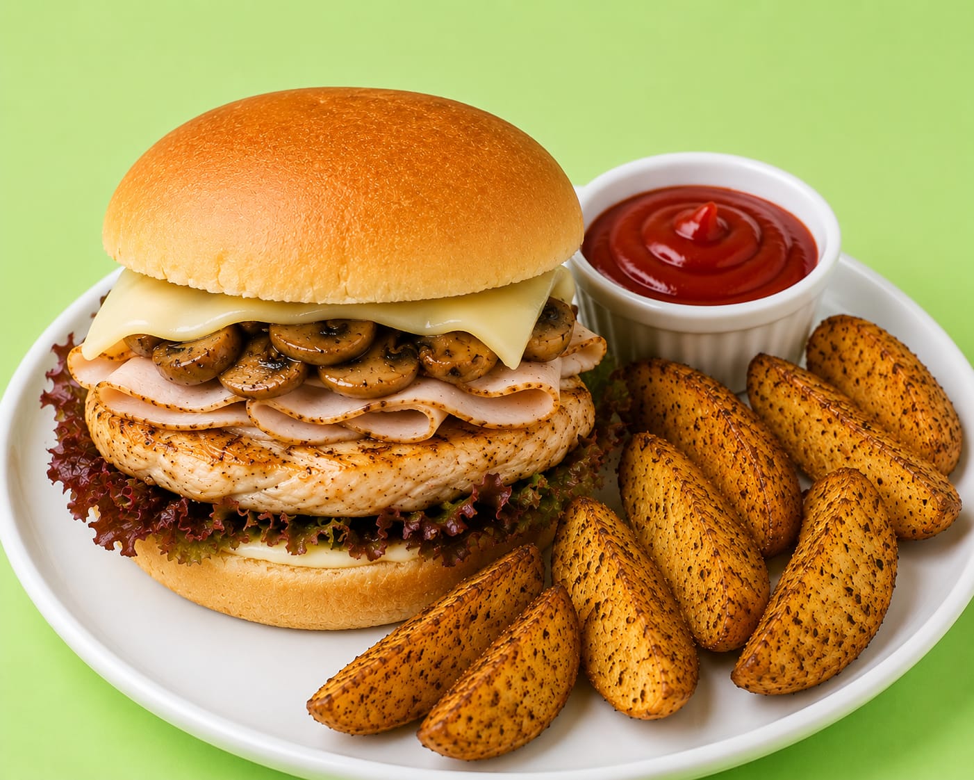 Chicken And Mushroom Burger