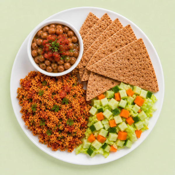 Shakshuka with Baked Beans and Whole Wheat Tortilla