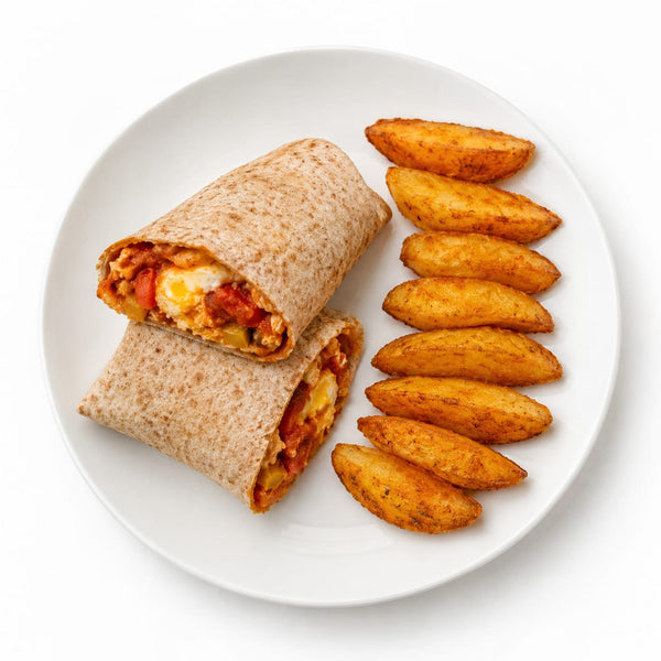 Shaksuka wrap in Whole Wheat Tortilla Sidings Airfried Potato
